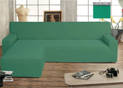 Copridivano Genius Con Penisola Chaise Longue Modello Swing Colore Verde Oliva - Sinistra - Oliva