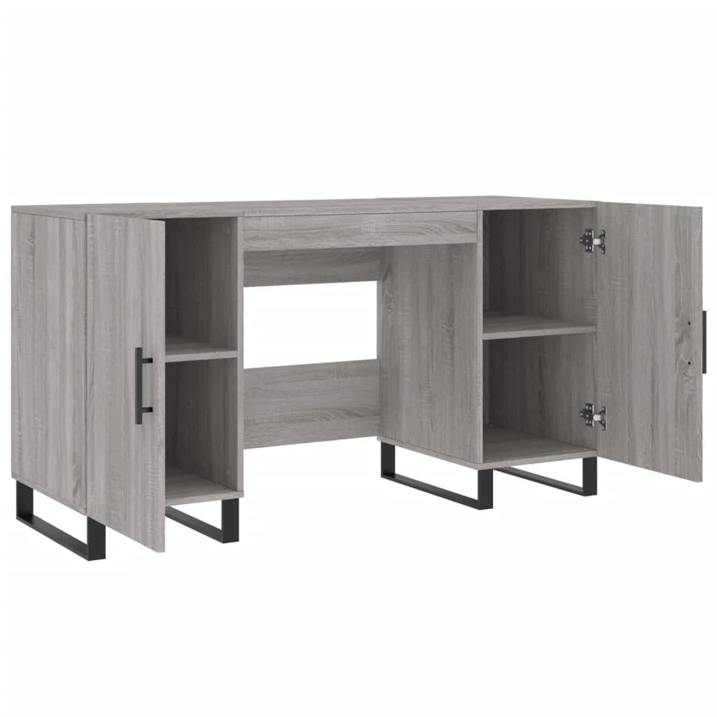 Scrivania Sonoma postazione computer mobile per computer scrivania da studio 140 x 50 x 75 cm legno ingegnerizzato grigio 02_0023954