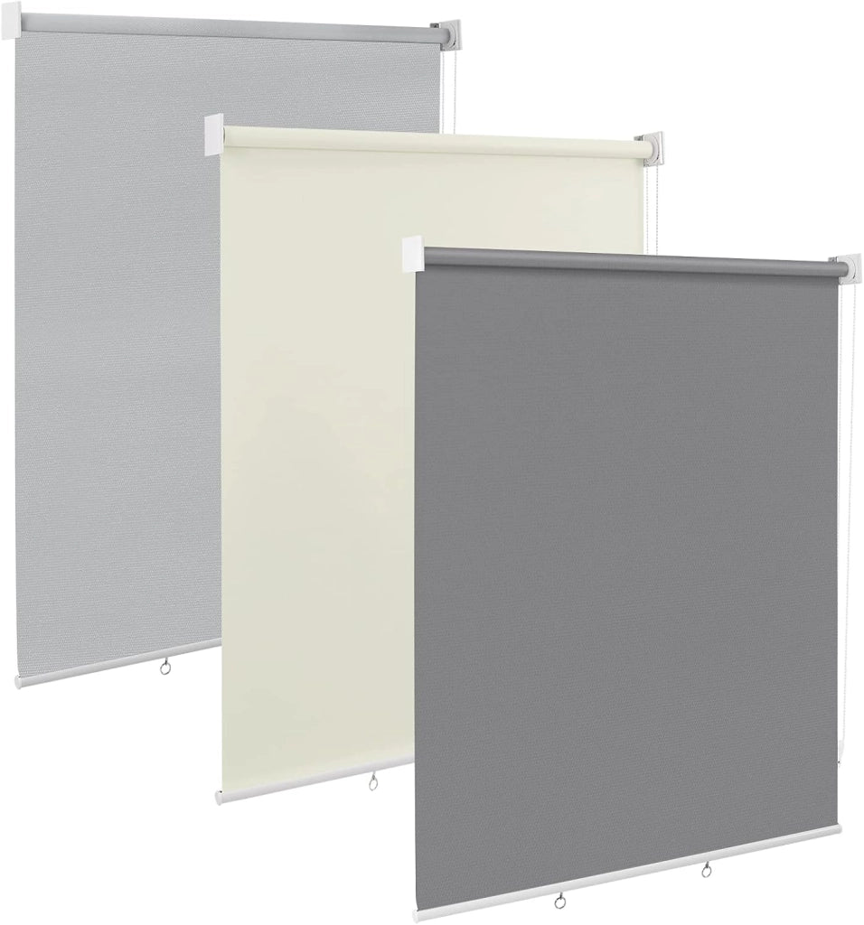 Tenda da Sole Verticale con Catenella, Tenda a Rullo da Esterno Resistente alle Intemperie con Protezione UV e Isolamento Termico, per Balcone, Terrazza o Finestra, Beige 140x240 cm