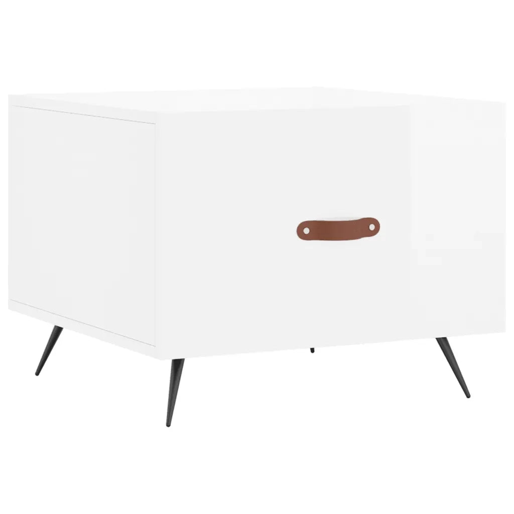 2 pz Tavolini salotto | Tavolino da caff¨¨ | Tavolino da Soggiorno Bianco Lucido 50x50x40cm Legno Multistrato