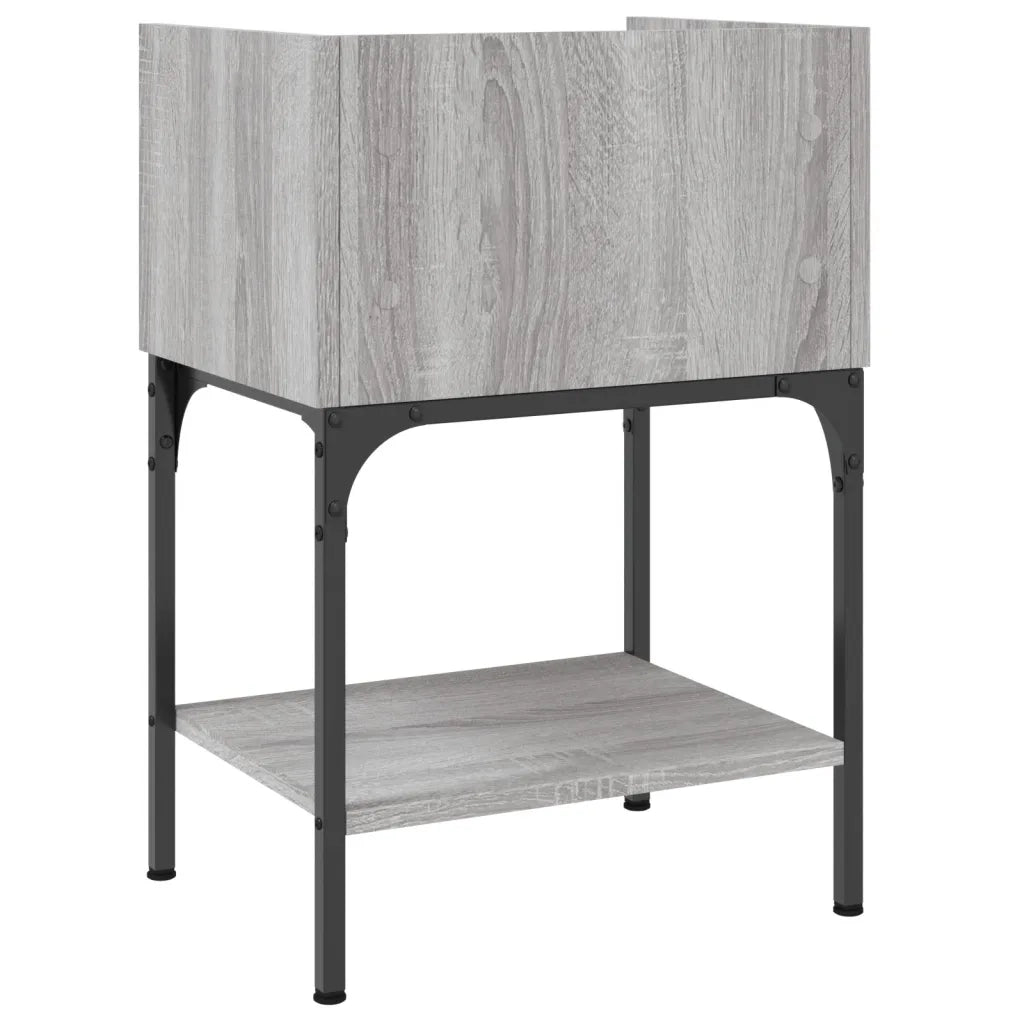 Comodino-Tavolino da notte Grigio Sonoma 40,5x31x60 cm in Legno Multistrato