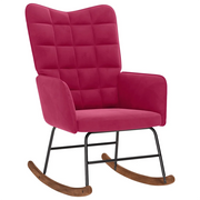 Sedia a Dondolo Rosso Vino in Velluto CFW9651127