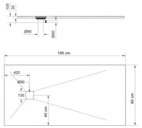 Piatto Doccia in Pietra 70x110 cm Pedrinelli Ardesia Stone Side Seppia