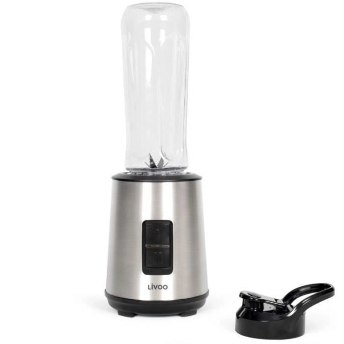 Mini frullatore - LIVOO - DOP240 - 600 ml - 300 W - Acciaio inossidabile / Nero
