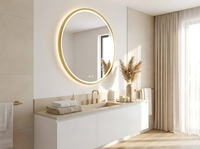 Specchio Led 100cm Mmj Brush Gold