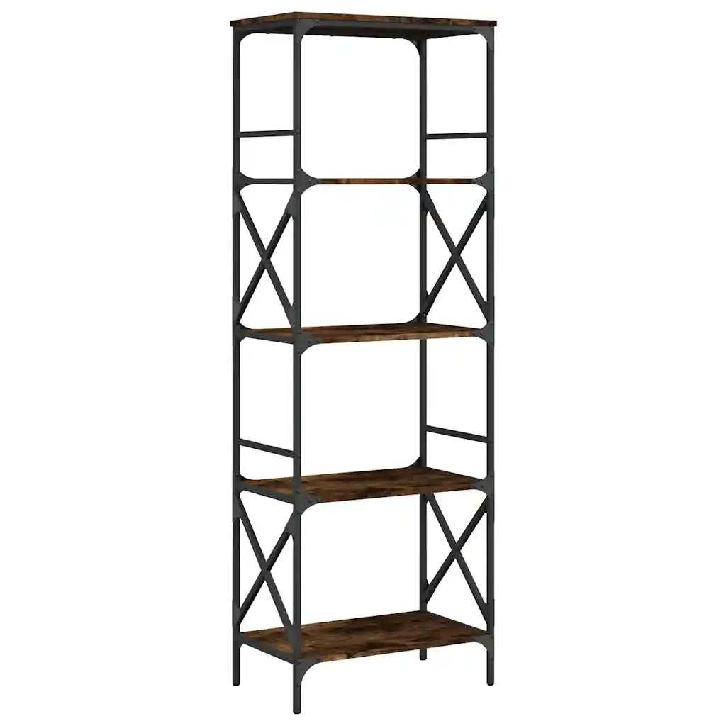 Libreria Rovere Fumo 5 Ripiani 59x35x171 cm Legno Multistrato 837624