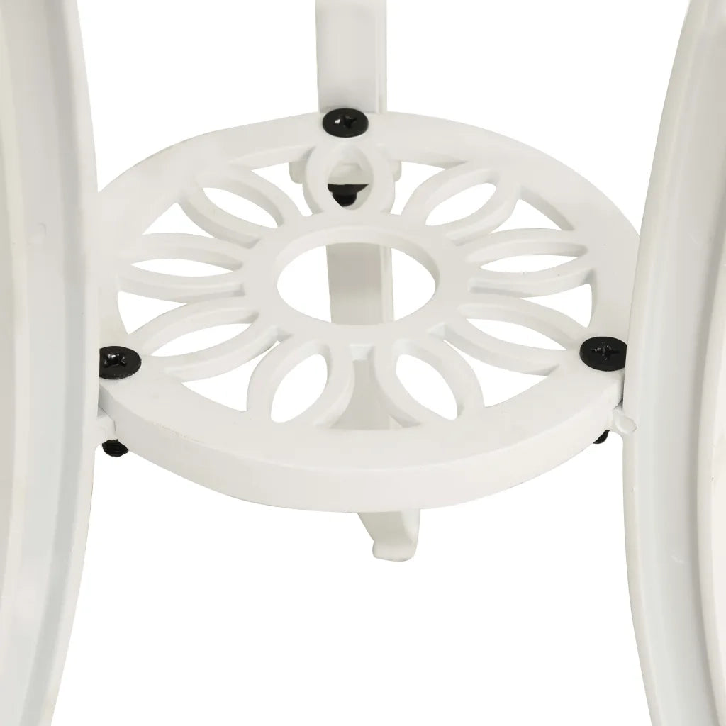 Tavolo da Giardino Bianco 62x62x65 cm in Alluminio Pressofuso 315581