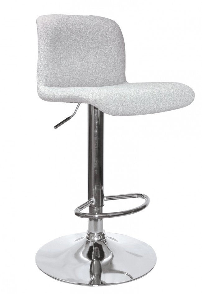 Set 2 Sgabelli Bar 41x46x86/107 cm in Poliestere Rafael Cromo-Grigio Chiaro