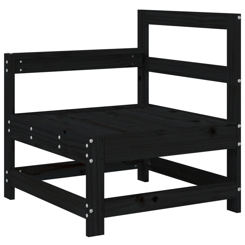Divani Angolari da Giardino 2 pz Neri in Legno Massello di Pino 825510