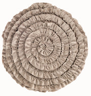 Cuscino Tondo con Rouches Fiore Shabby Chic Arredo Letto Elegante Blanc Mariclò