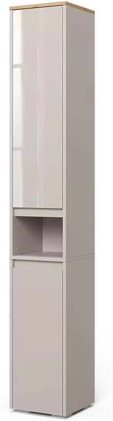 Armadio per il bagno Majest, Cachemire, 30.2 x 191.5 cm con 2 porte, per la conservazione con sei ripiani regolabili