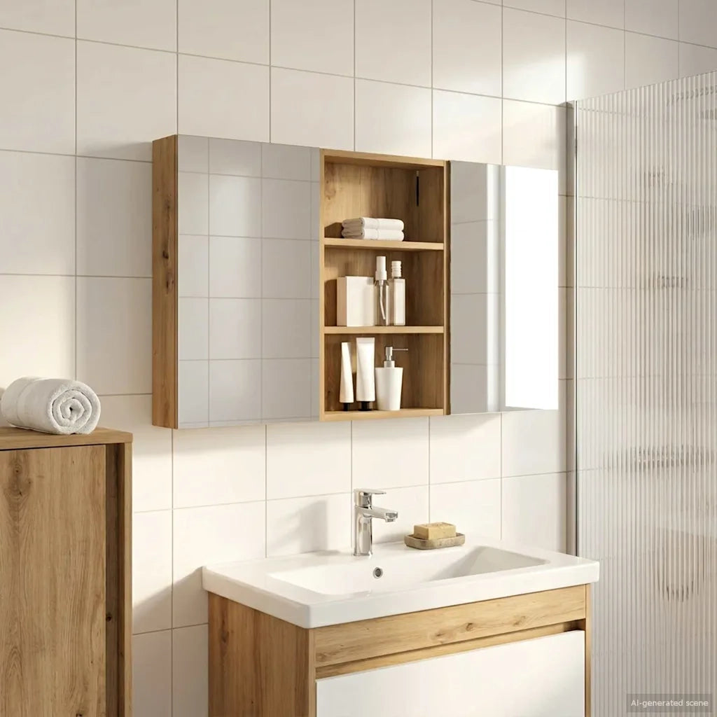 Set di Armadi da Bagno con porta 3 pcs 120 x 10,5 x 60,5 cm 3403735