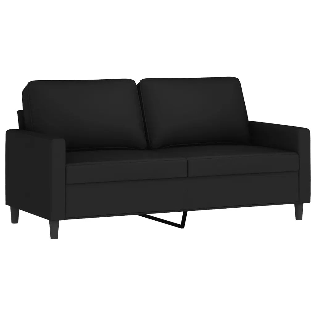 Set di Divani 3 pz con Cuscini Nero in Velluto