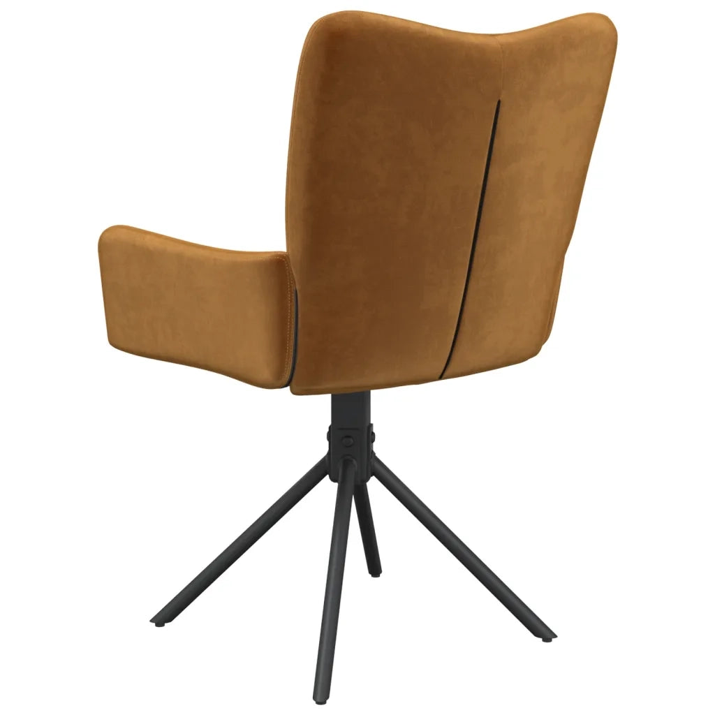 Sedie da Pranzo Girevoli 2 pz Marroni in Velluto cod mxl 16237