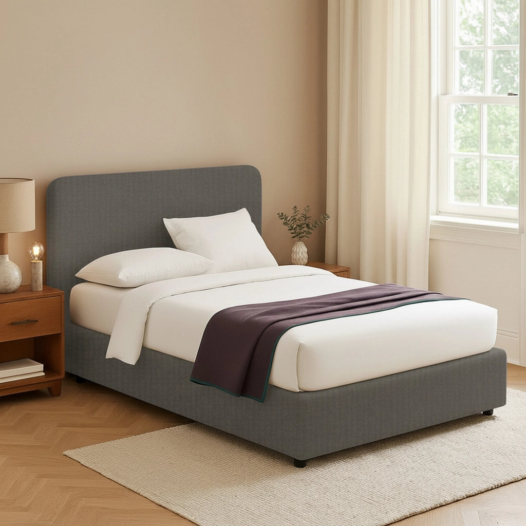 Wigan, Letto Matrimoniale Sfoderabile Made in Italy, Grigio Tortora