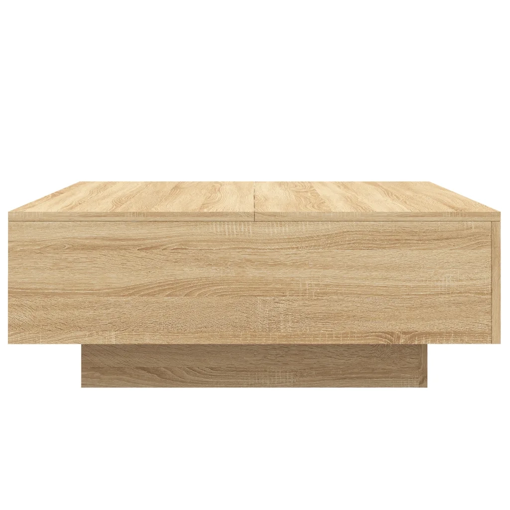 Tavolino da salotto | Tavolino da caff¨¨ | Tavolino da Soggiorno con Luci LED Rovere Sonoma 80x80x31 cm