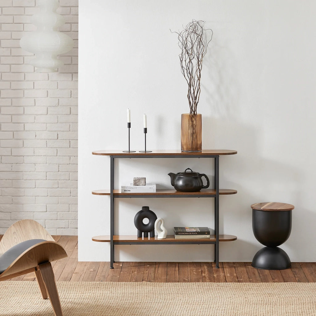 Tavolo Consolle da ingresso Tavolino stretto Tavolo decorativo Marrone 110x25x86cm FSB67-WS SoBuy