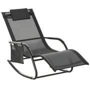 Poltrona Chaise Longue Dondolo ¨C Zephmum ¨C Grigio Tessuto