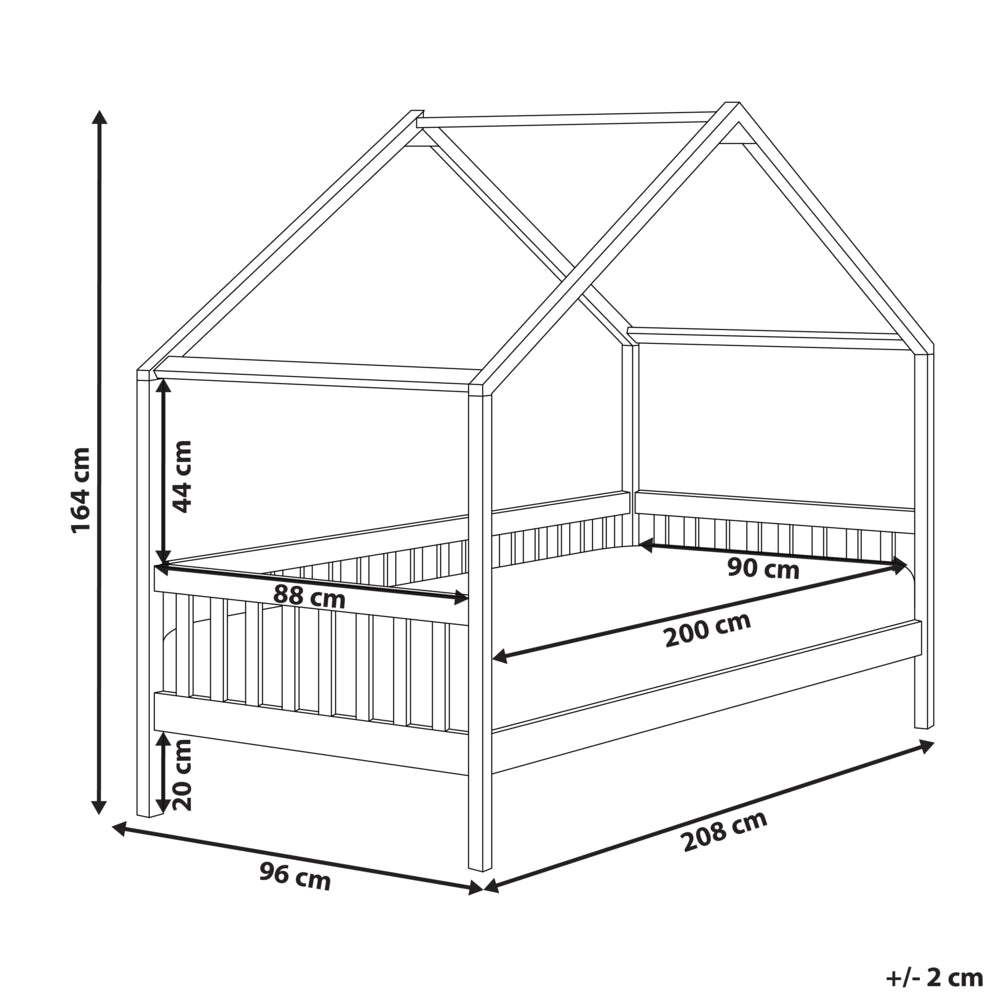 Letto a forma di casa per bambini Legno di pino chiaro UE Struttura letto singolo con doghe