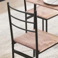 Set Tavolo e Sedie 5 Pezzi Salvaspazio con Tavolo da Cucina Rettangolare e 4 Sedie Moderne, in MDF e Acciaio