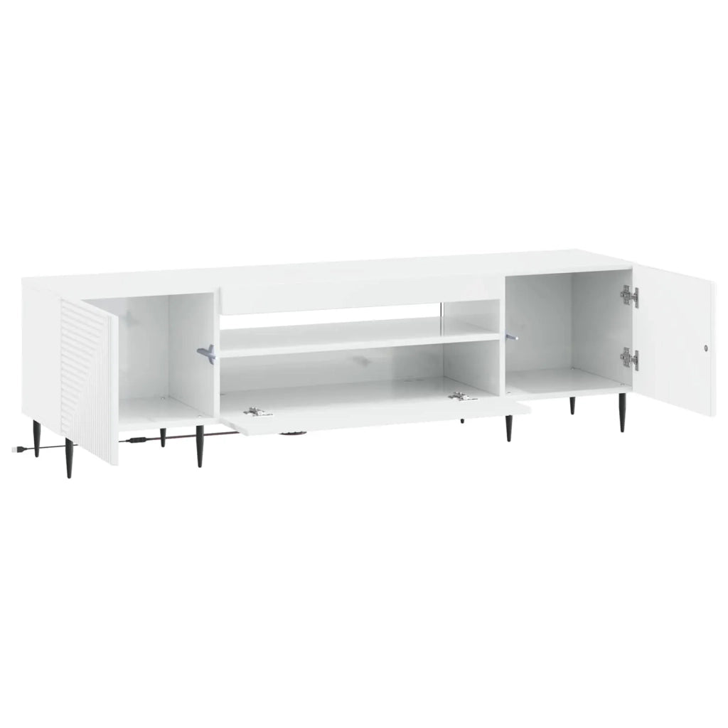 Mobile TV LED Bianco Lucido Legno ingegnerizzato 896909