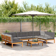 Set Divano Pallet da Giardino 6 pz con Cuscini Massello Acacia