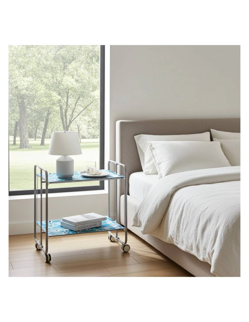 Carrello da cucina pieghevole grigio con ruote BAUHAUS 2 ripiani