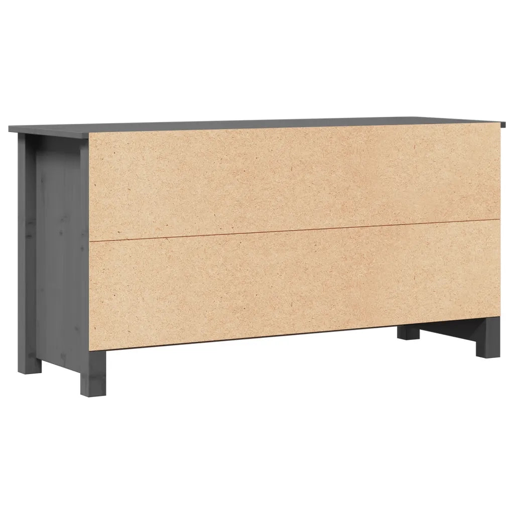 Mobile Porta TV Grigio 103x36,5x52 cm in Legno Massello di Pino