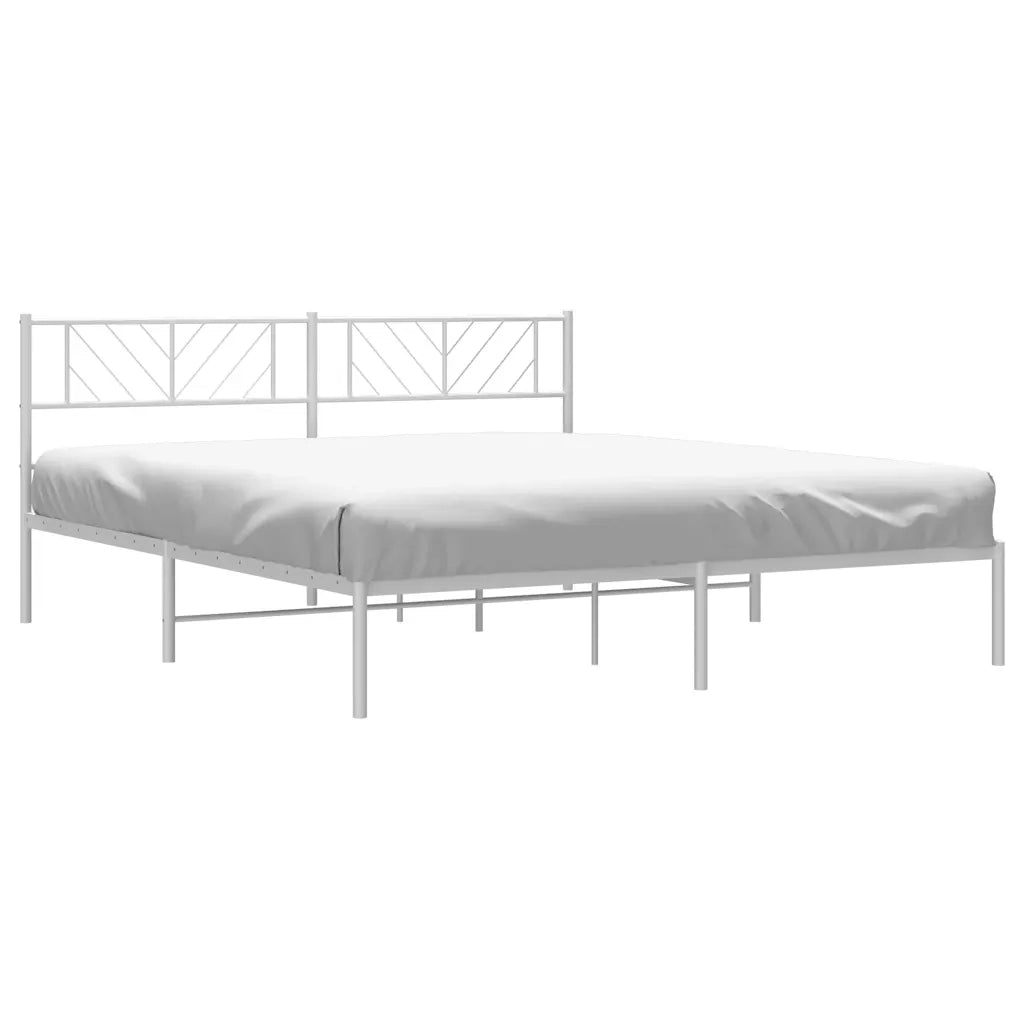 Giroletto con Testiera Metallo Bianco 183x213 cm 372233
