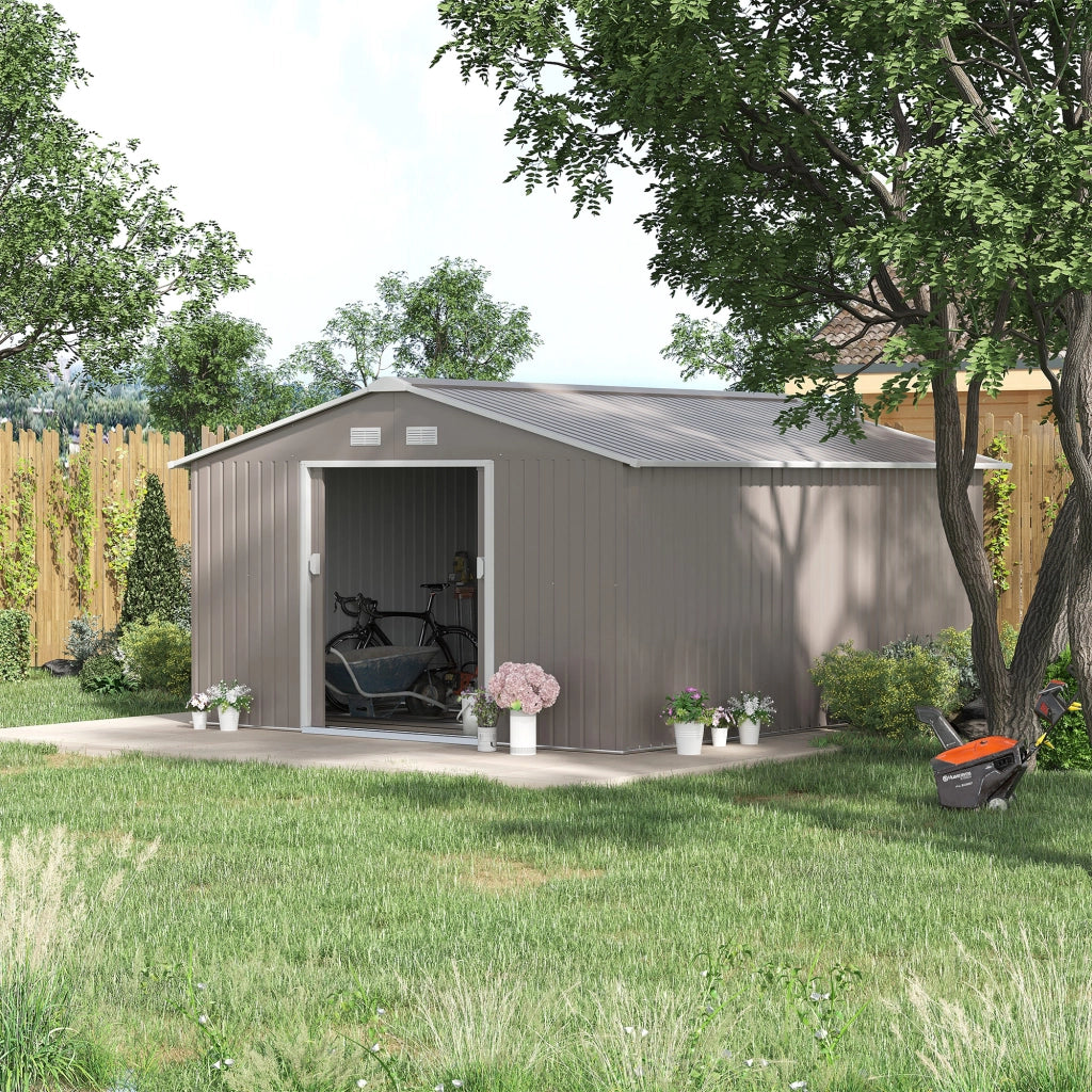 CASA DA GIARDINO 340x386x200 cm Acciaio Grigio chiaro con fondazione