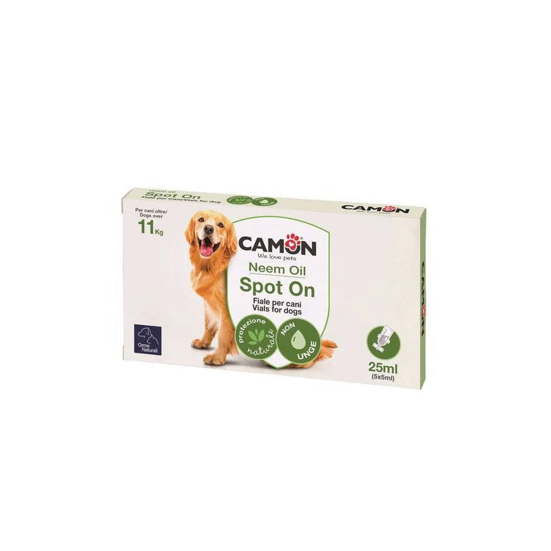 Spot-On Camon Protection cane oltre 11 kg 5 fiale 5 ml – Olio di Neem – Protezione naturale