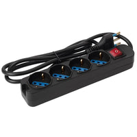 Multipresa ecova 30097 nera 4 prese schuko universali con interruttore