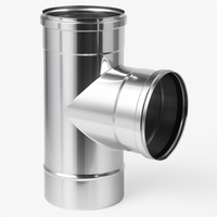 Raccordo t 90° mono parete acciaio inox sp. 0,5 mm collegamento canna fumaria *** misura Ø 150 mm, confezione 1