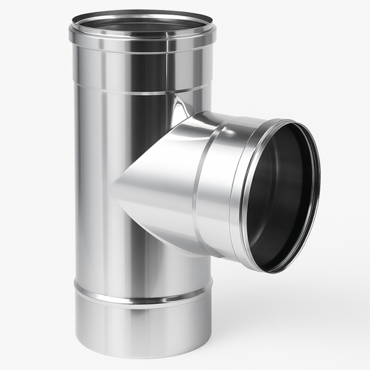 Raccordo t 90° mono parete acciaio inox sp. 0,5 mm collegamento canna fumaria *** misura Ø 150 mm, confezione 1