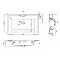 Lavabo ad incasso mineral marmo colore nero opaco mobile composizione bagno *** misure 81x46 cm, confezione 1