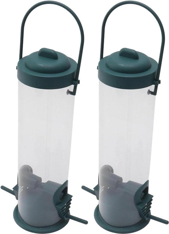 Decorazione per uccelli automatica - Visibile - Prodotti decorativi per giardino - Porte alimentari per uccelli - 2 pezzi da appendere - Plastica - Appendibile - Alimentatori - Adesivi.