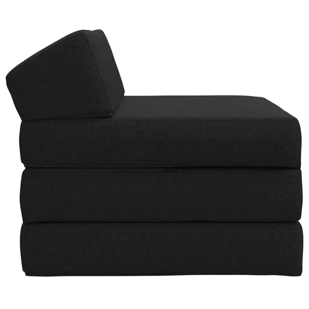 Divano Letto Pieghevole Nero 200 x 70 x 10 cm Tessuto