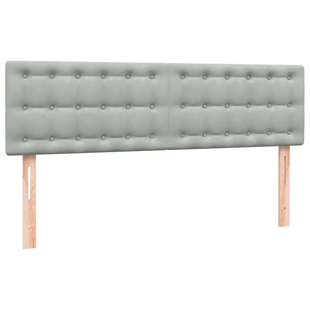 Giroletto a Molle con Materasso Grigio Chiaro 160x210cm Velluto 3317865