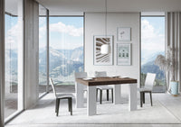 Tavolo Allungabile 130/390x90x77 cm Roxell Mix piano Noce gambe Bianco Frassino