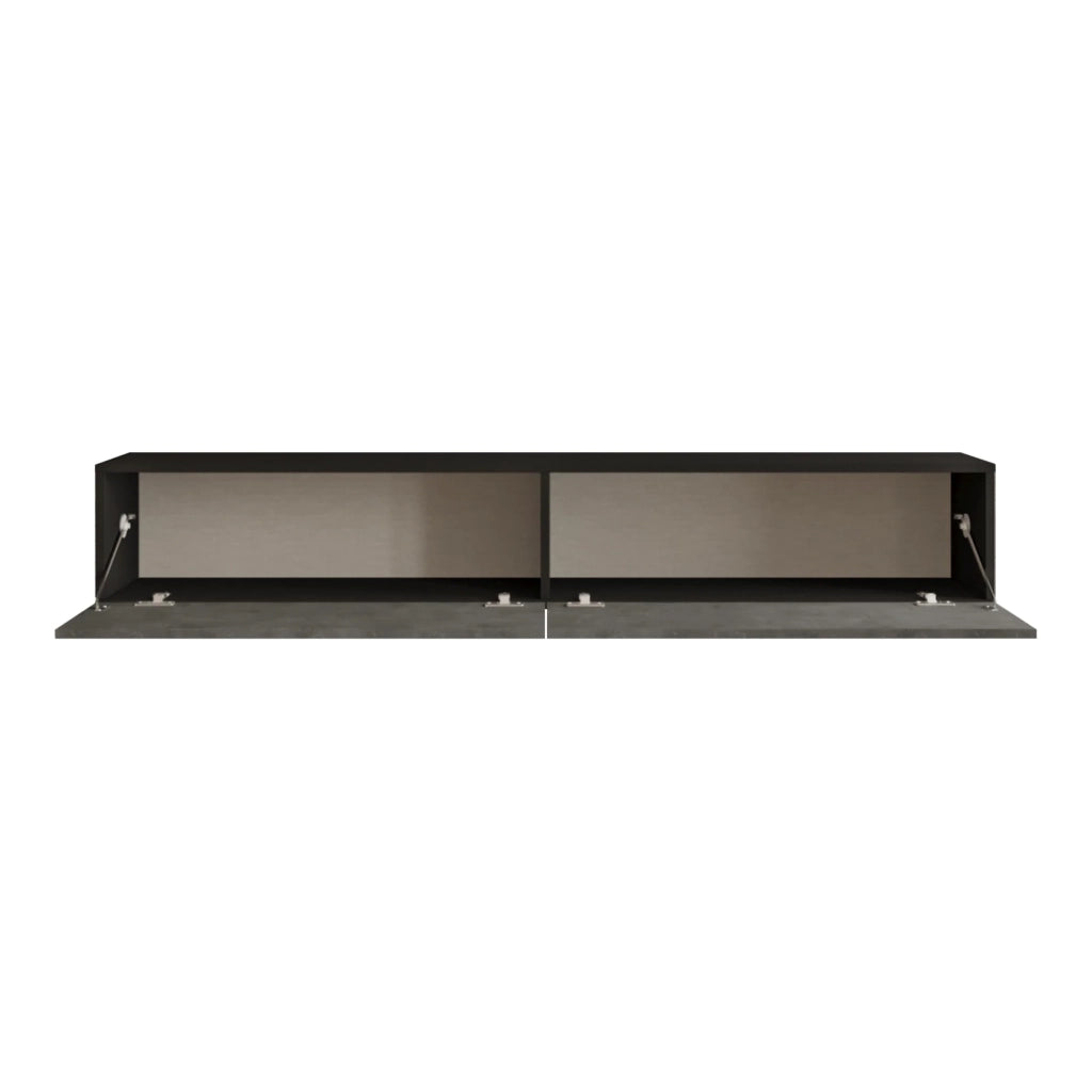 Mobile porta TV con 2 ante 29,5 x 180 x 31,5 cm effetto cemento nero 03_0007790