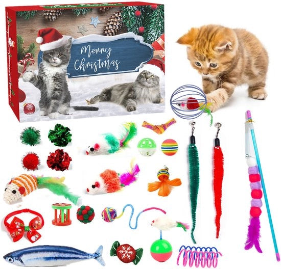Cassetto di giocattoli natalizi per animali domestici: Cassetto di giocattoli natalizi per gatti e cani, Set DIY per gatti (stile 3)