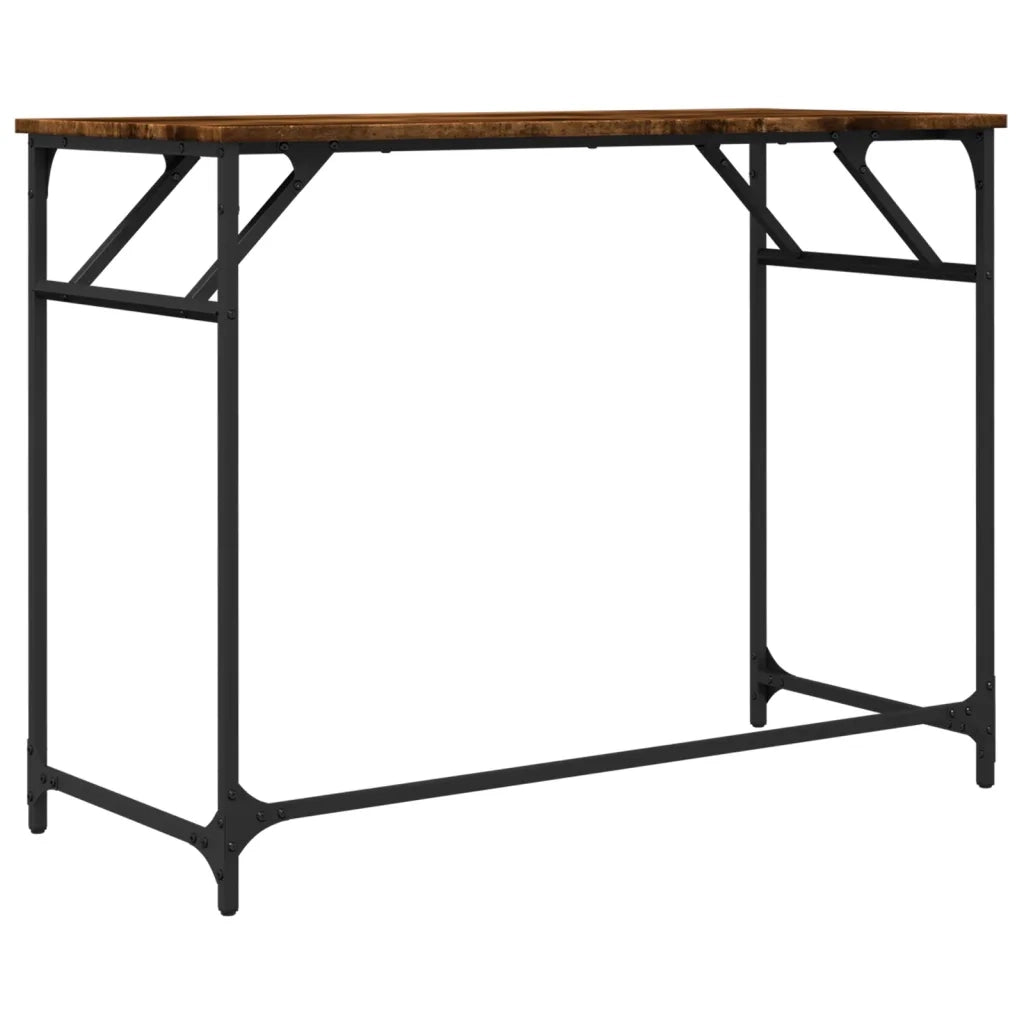 Scrivania Fumo 100x45x76cm Legno e Acciaio Verniciato a Polvere 842268