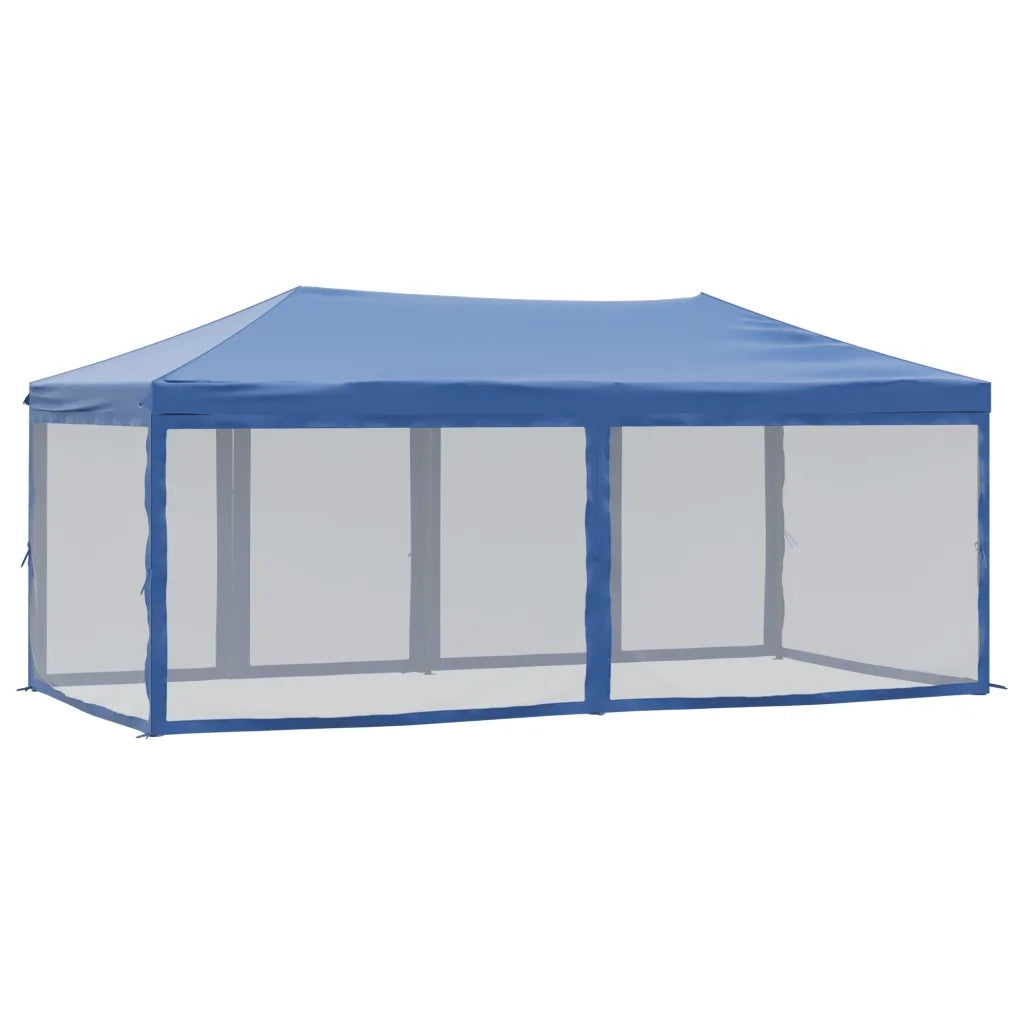 Tenda per Feste Pieghevole con Pareti Laterali-Tenda Gazebo Blu 3x6 m 454143