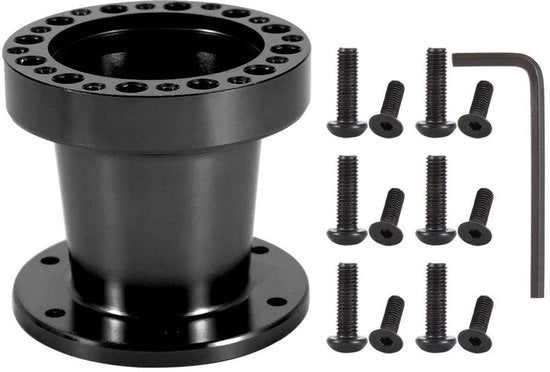 Adattatore per volante di guida universale - Sostegno - Nero - Alluminio - Accessori per volante di guida - Adatto a qualsiasi auto - 7,62 cm