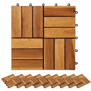 Piastrella per Decking 30 pz Marrone 30 x 30 cm CFW9046121