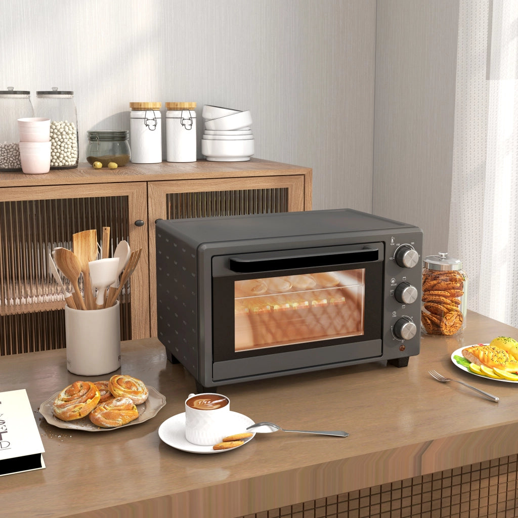 Mini Forno Elettrico 21 L 1400 W con 3 Modalità; Temperatura 100-230°C; Timer 60 Min e Teglia