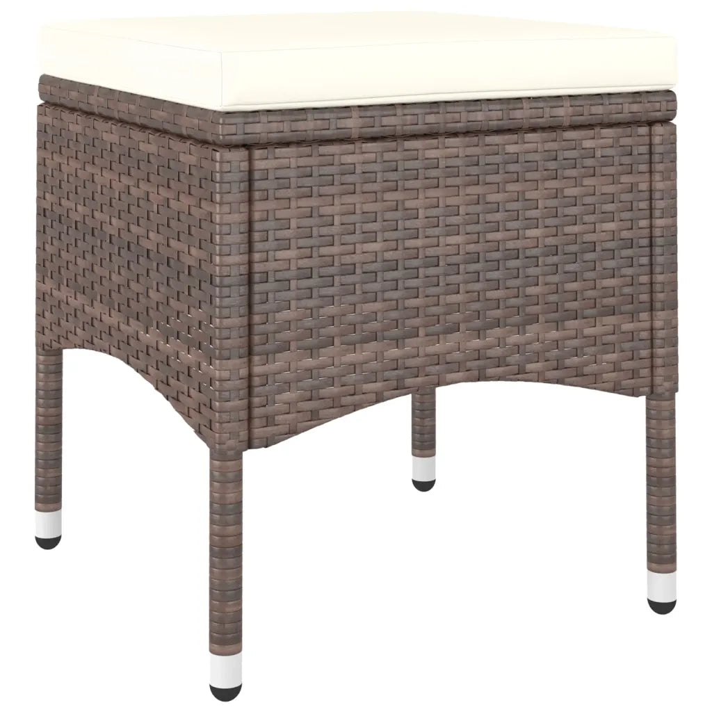 Set Sedie da Giardino e Poggiapiedi 4 pz | Sedie da Esterno in Polyrattan Marrone