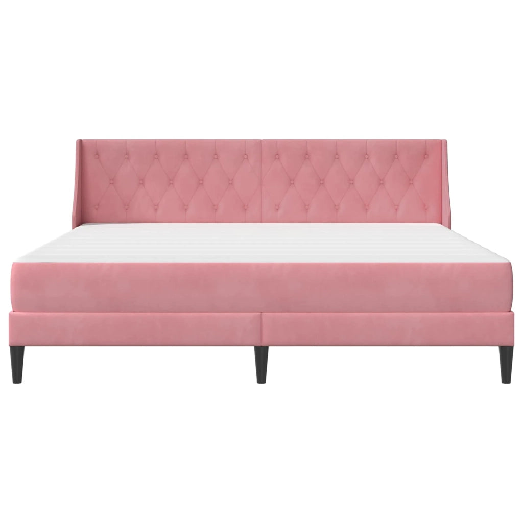 Struttura letto con materasso Rosa 200 x 200 cm Velluto