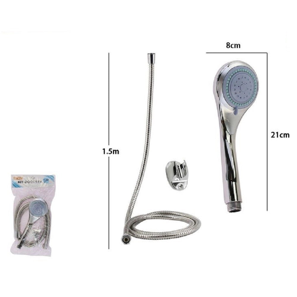 Trade Shop - Kit Doccetta Multigetto Doccino Soffione Doccia Bagno Laccio 1,5mt Staffa 79978 -