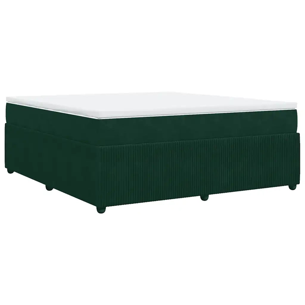 vidaXL Giroletto a Molle con Materasso Verde Scuro 180x200 cm Velluto